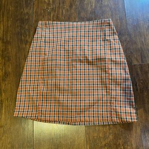 plaid a-line mini skirt